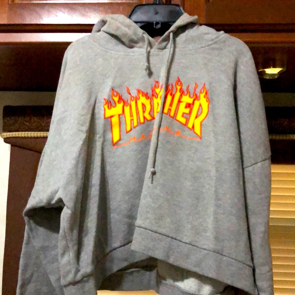 Thrasher crop sweater